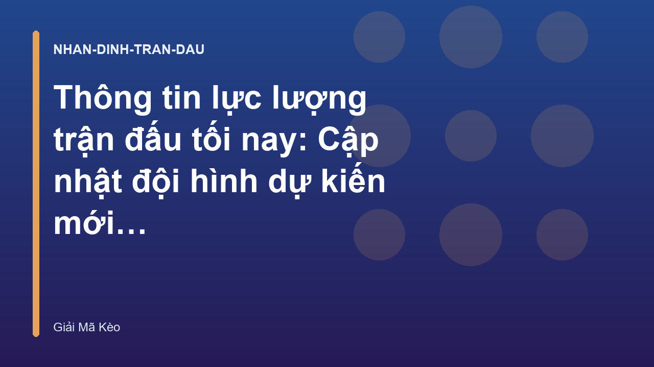 Read more about the article Thông tin lực lượng trận đấu tối nay: Cập nhật đội hình dự kiến mới nhất